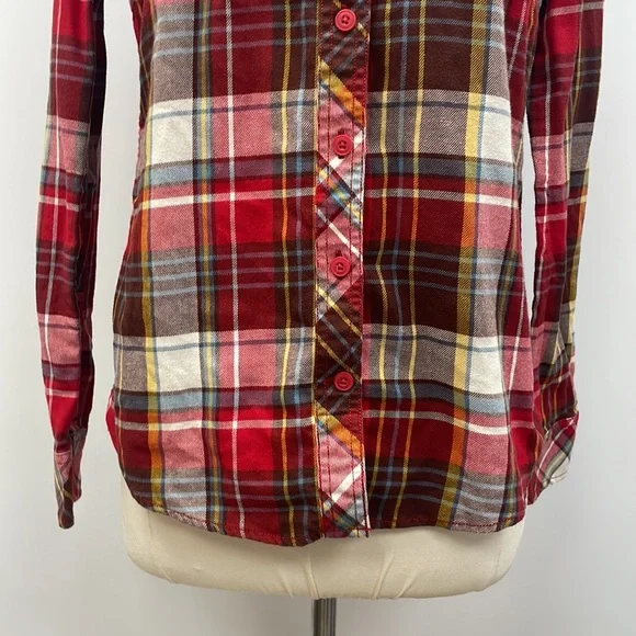 Duluth Trading Co. Tartan Plaid Crosscut Wicking Flannel Button Down Shirt XS - Picture 3 of 8